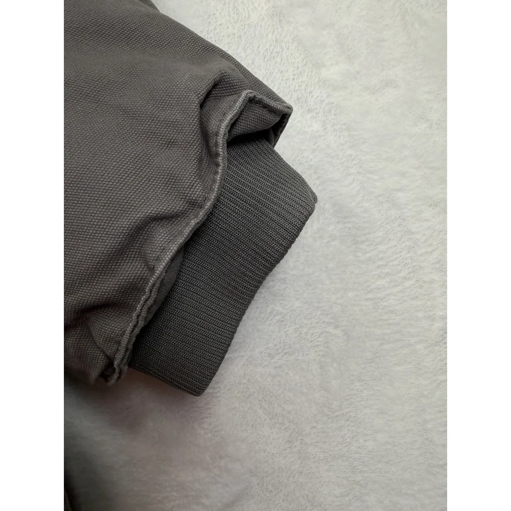 Dickies Men's Gray Lined Full Zip And Button Heavy Work Jacket Size 2XL Hooded